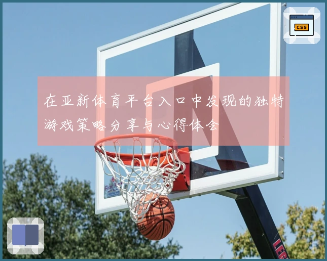 在亚新体育平台入口中发现的独特游戏策略分享与心得体会