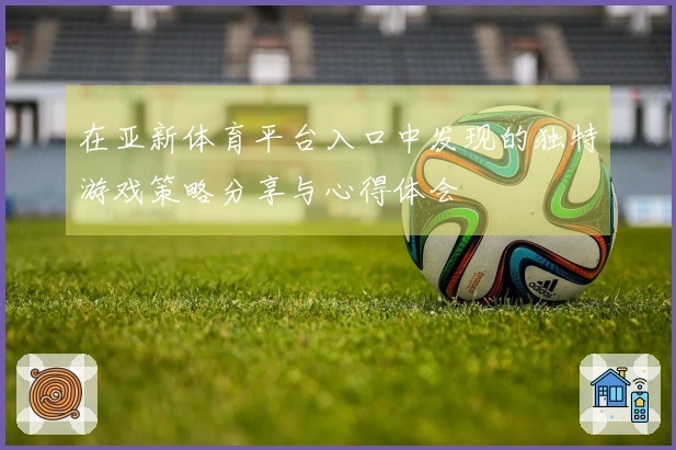在亚新体育平台入口中发现的独特游戏策略分享与心得体会